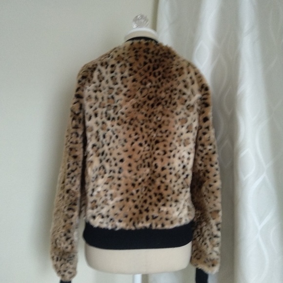 RACHEL Rachel Roy Faux-Fur Bomber Jacket Used - Picture 5 of 5